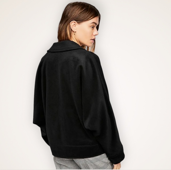 FREE PEOPLE BELLA WOOL DOLAN COAT, BLACK M - Picture 3 of 14